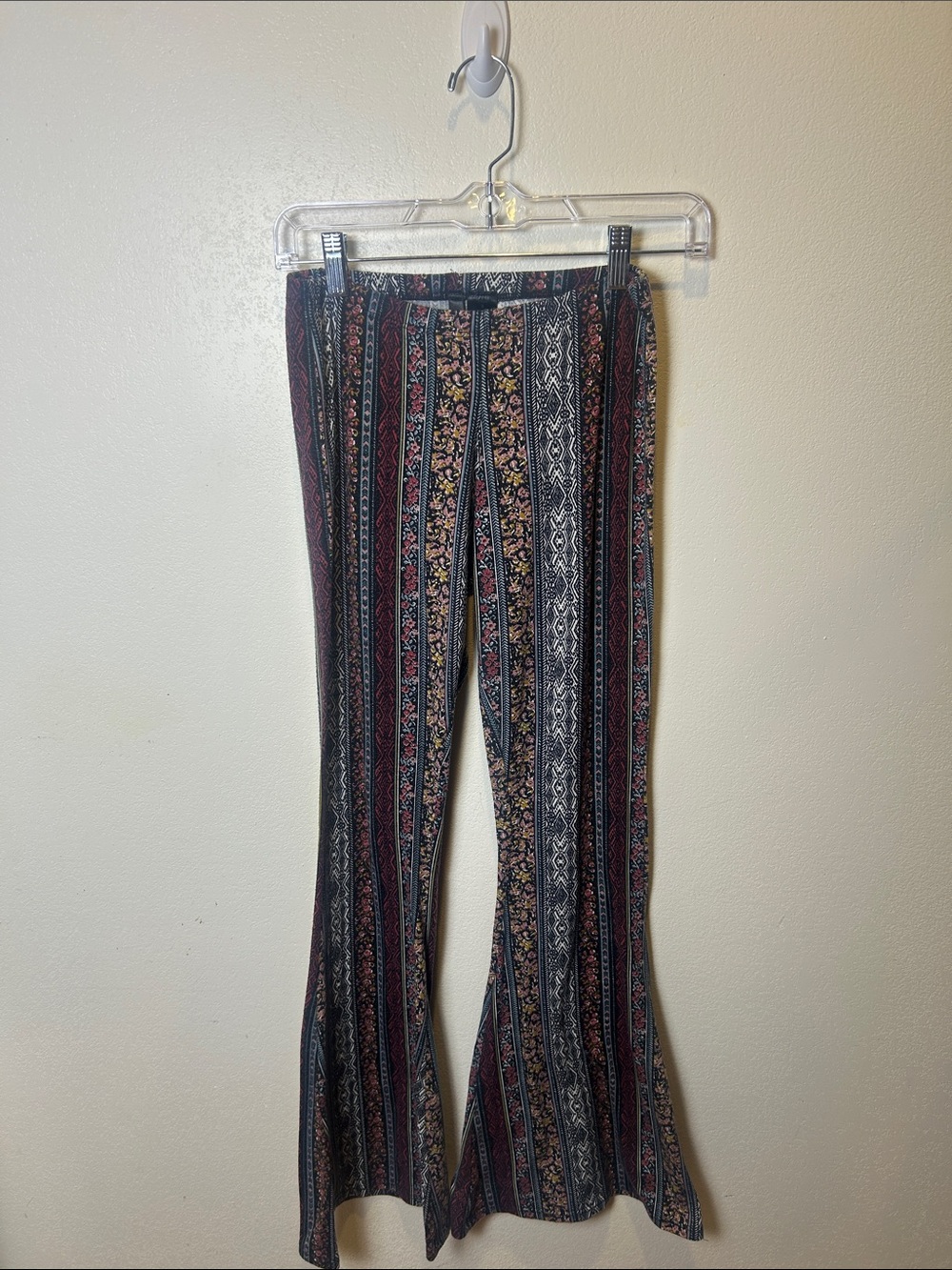 Full Tilt Boho Floral Geometric Flare Pants Size S